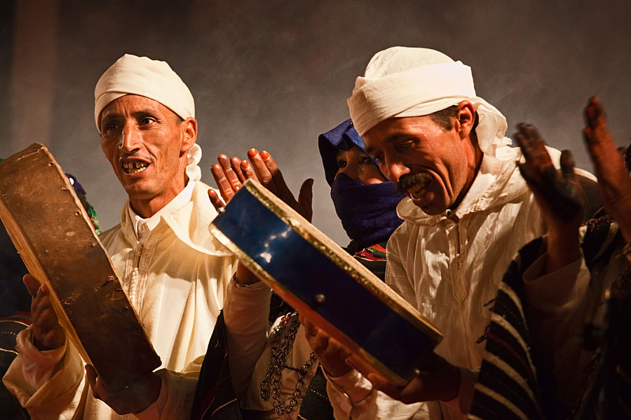  Musicians of the Ait Hdiddou  (Ait Haddidou) music group performing at the Imilchil musicfestival